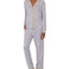 Refinery29 Printed Notch-collar Pajama Set Grey Print