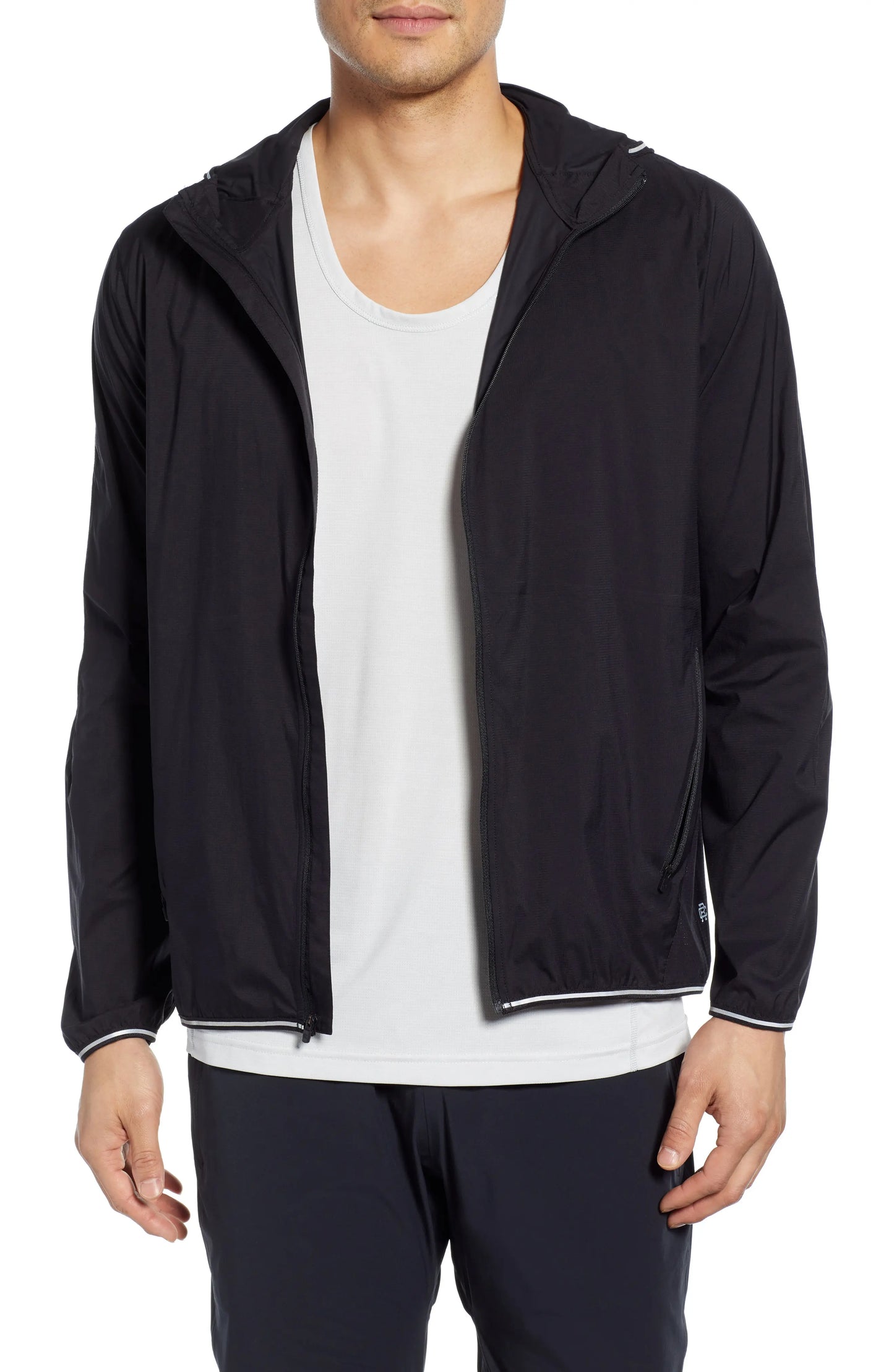Reigning Champ Men's Water Resistant Hooded Track Jacket Black