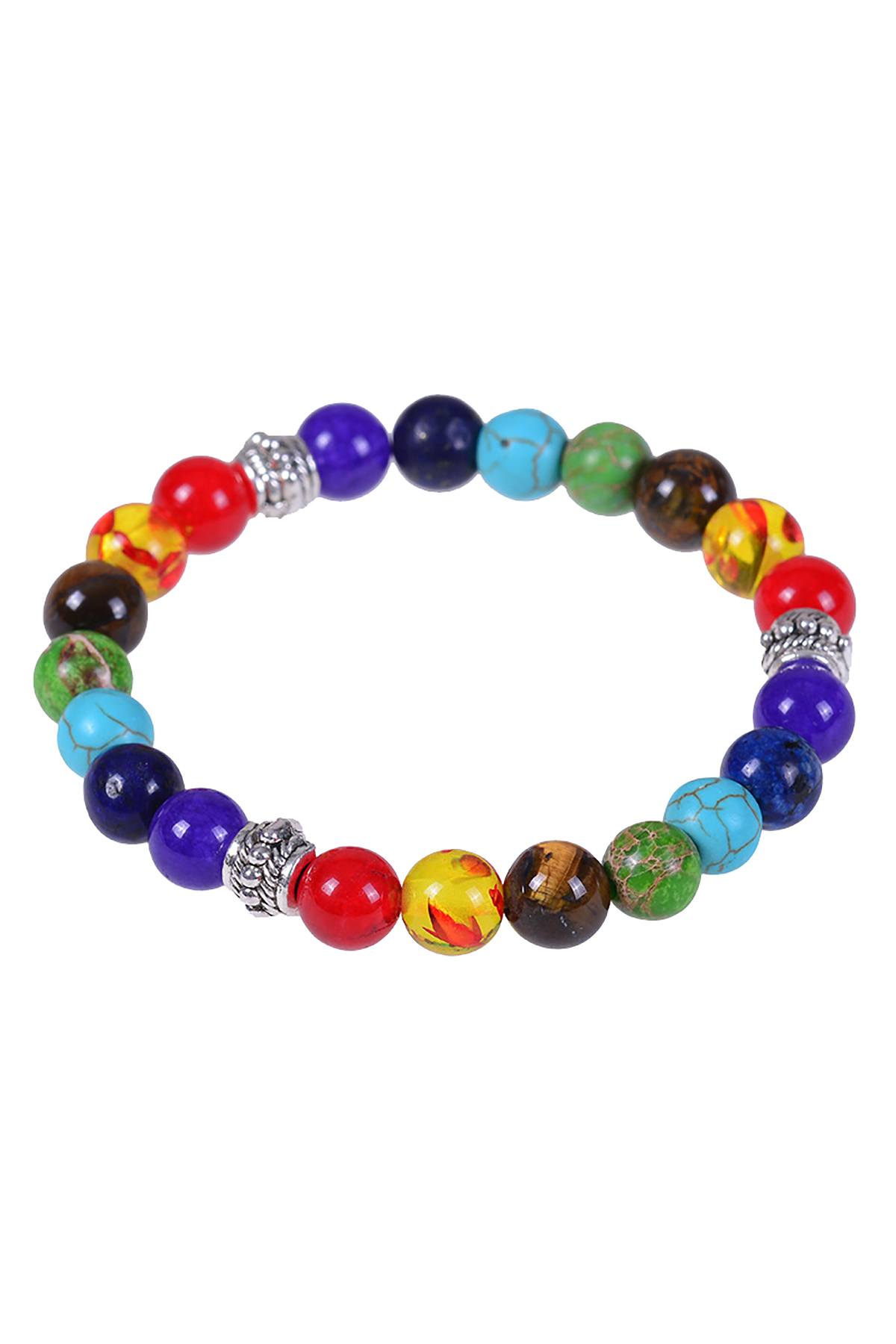 Repeating 7-Chakra Stone Reiki Healing Bracelet