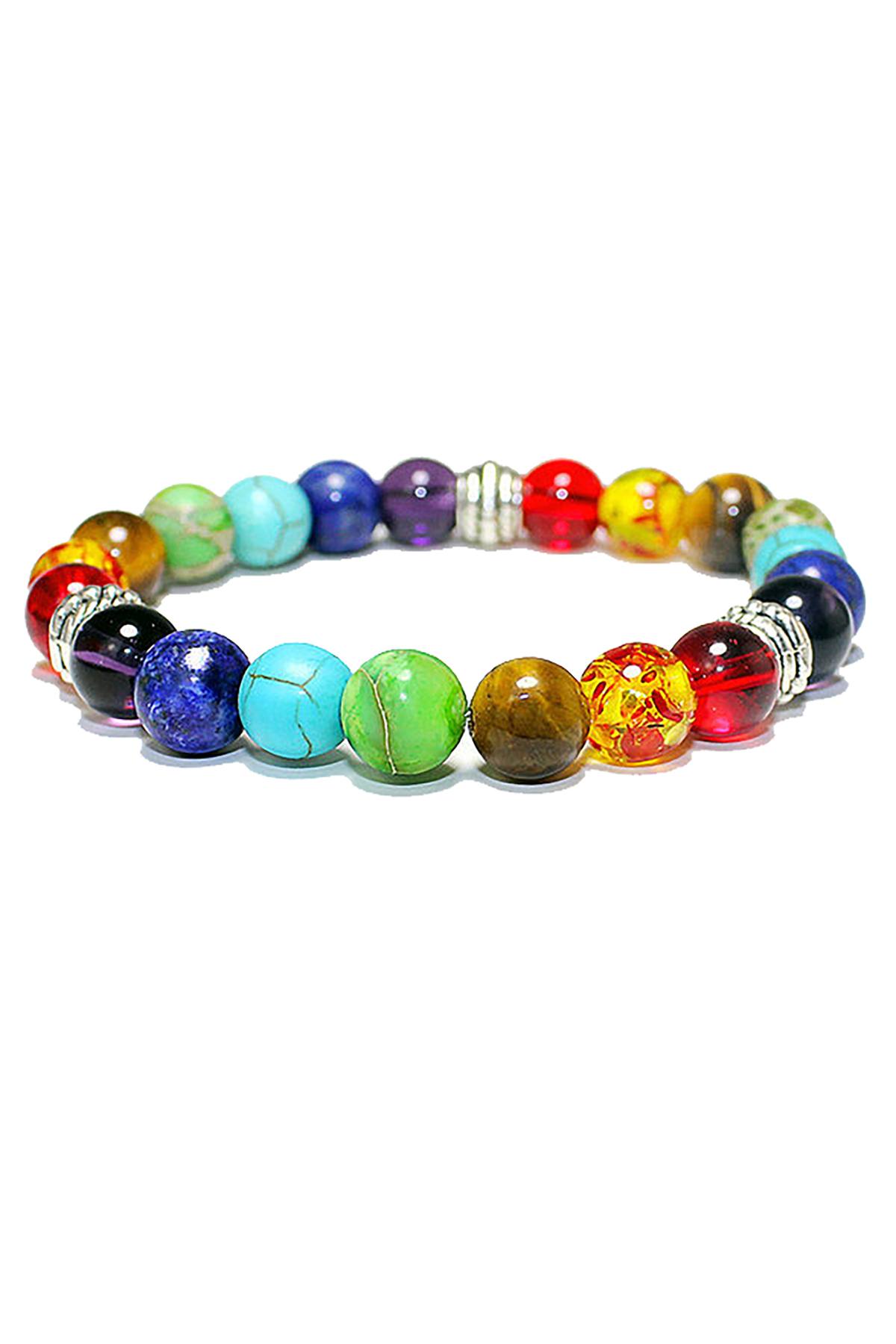 Repeating 7-Chakra Stone Reiki Healing Bracelet