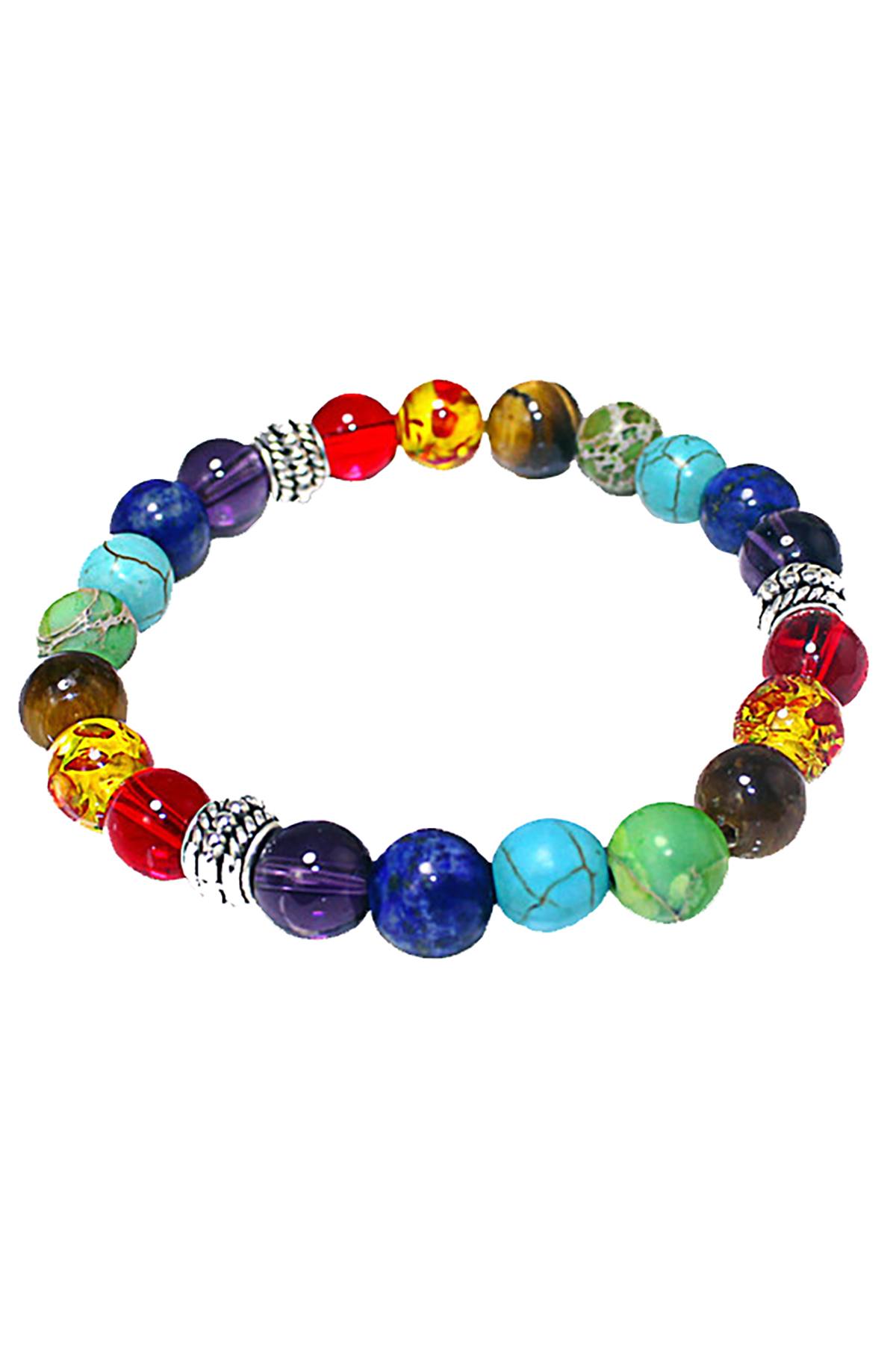 Repeating 7-Chakra Stone Reiki Healing Bracelet