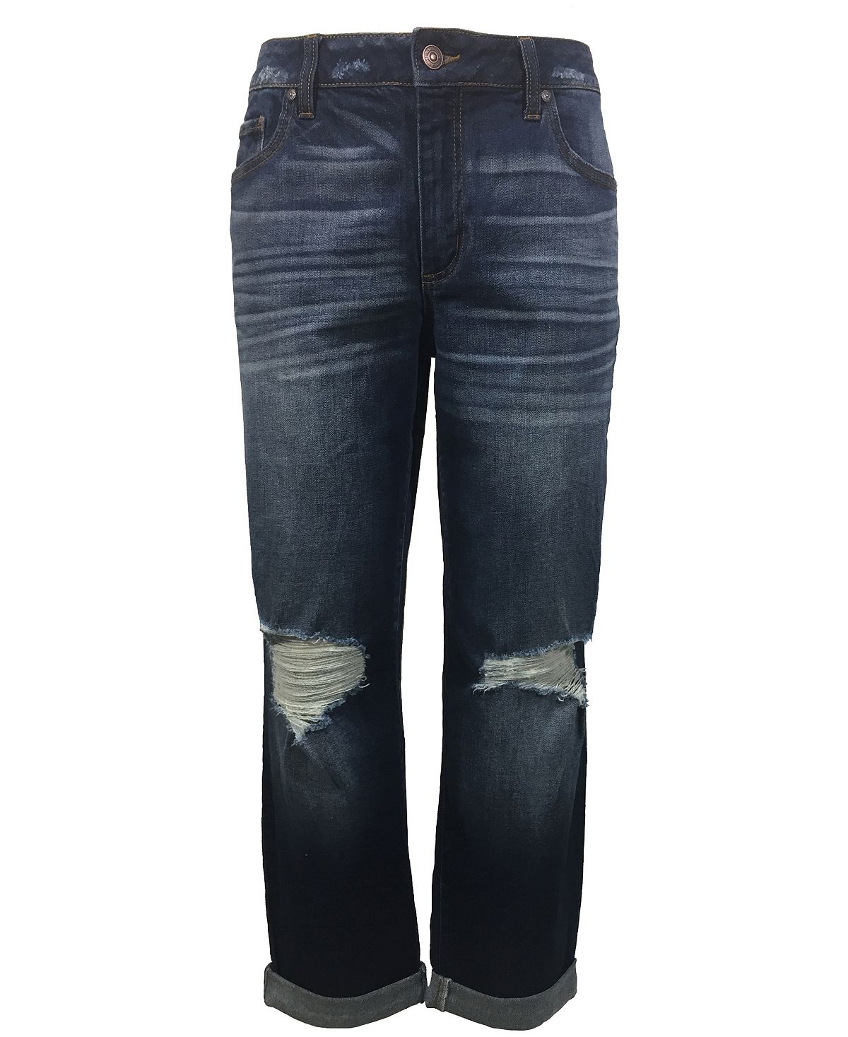 Rewash Juniors' Ripped Boyfriend Jeans Indigo Carbon