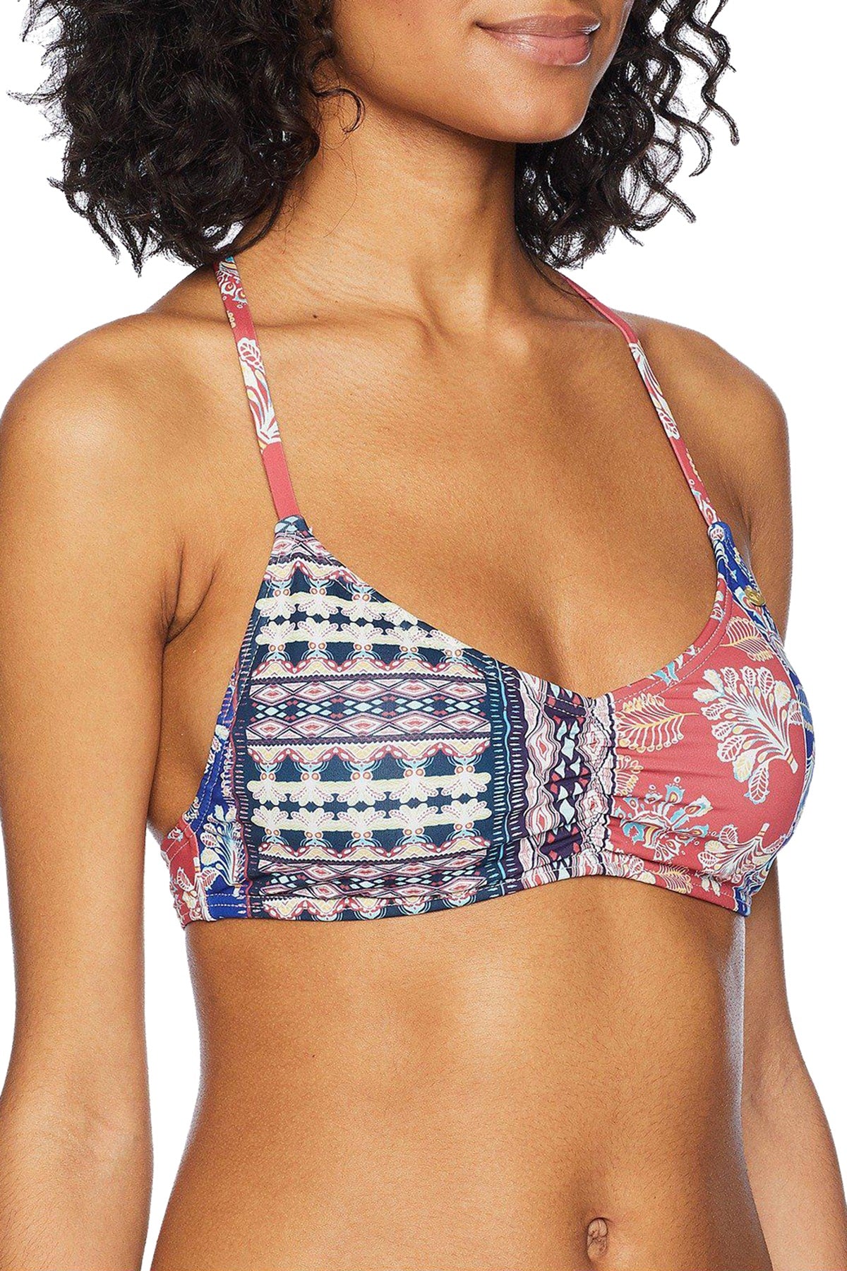 Roxy Multicolor Bohemian-Vibes Athletic Bikini Top