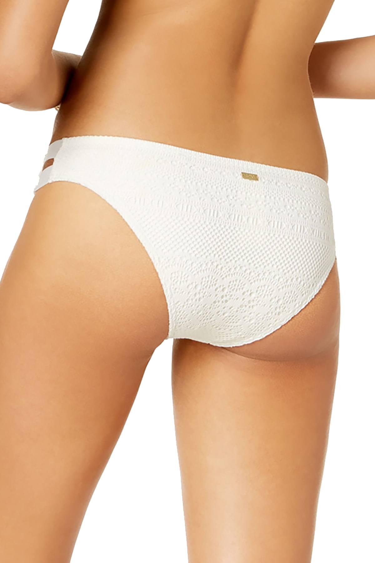 Roxy Surf Memory Crochet Scooter Bikini Bottom in White