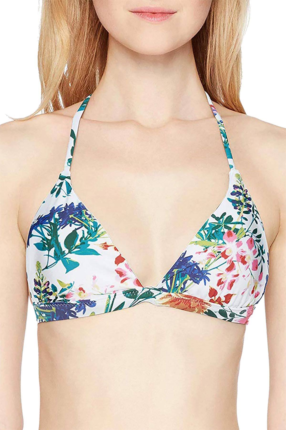 Roxy White/Floral-Soiree Strappy-Love Triangle Bikini Top