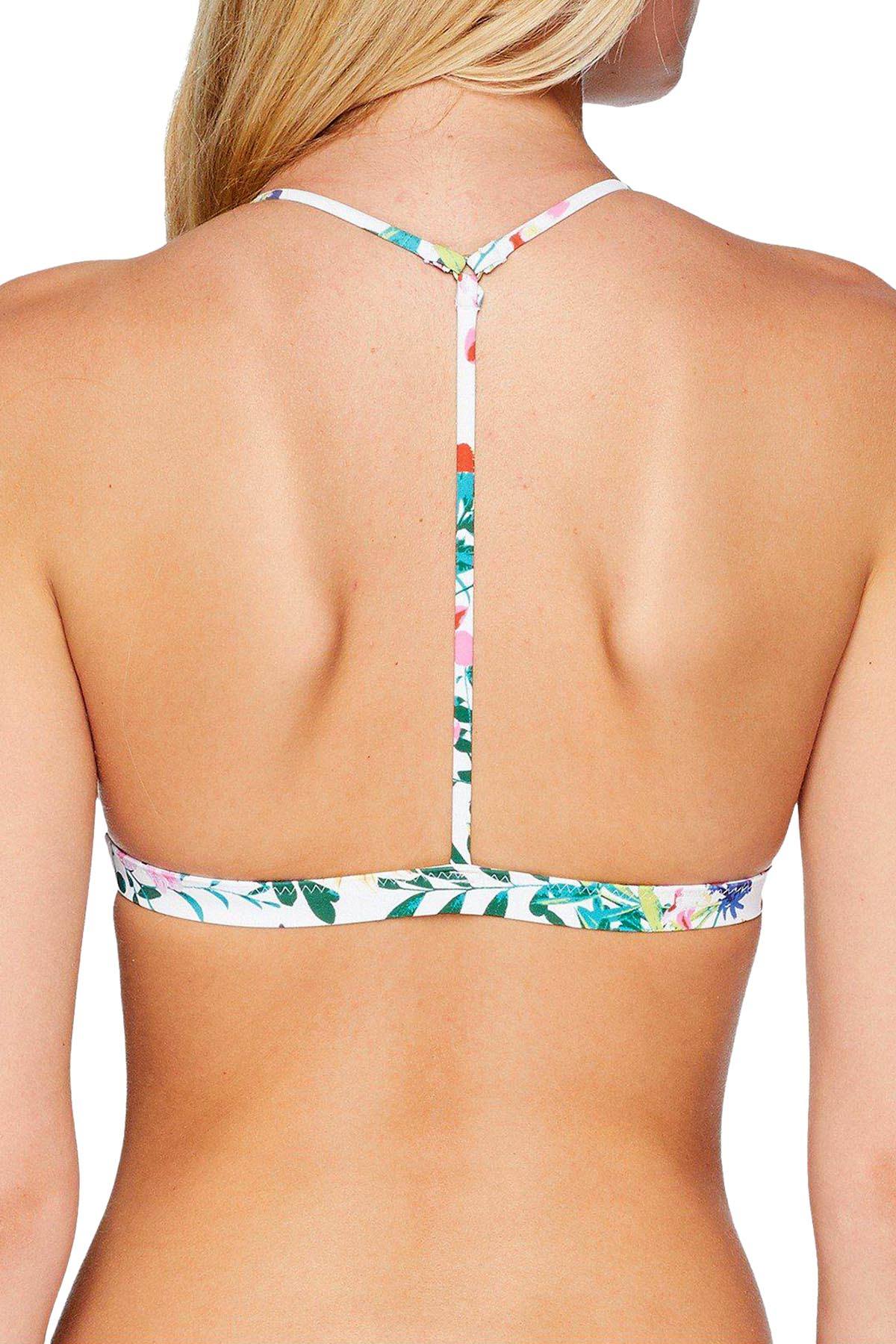 Roxy White/Floral-Soiree Strappy-Love Triangle Bikini Top