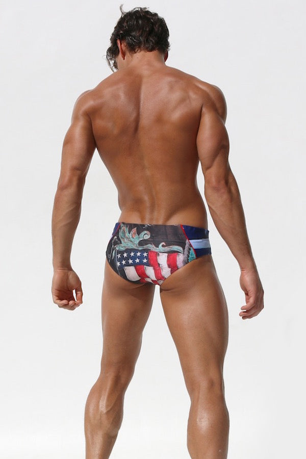 Rufskin Merika Sublimation Print Swim Brief