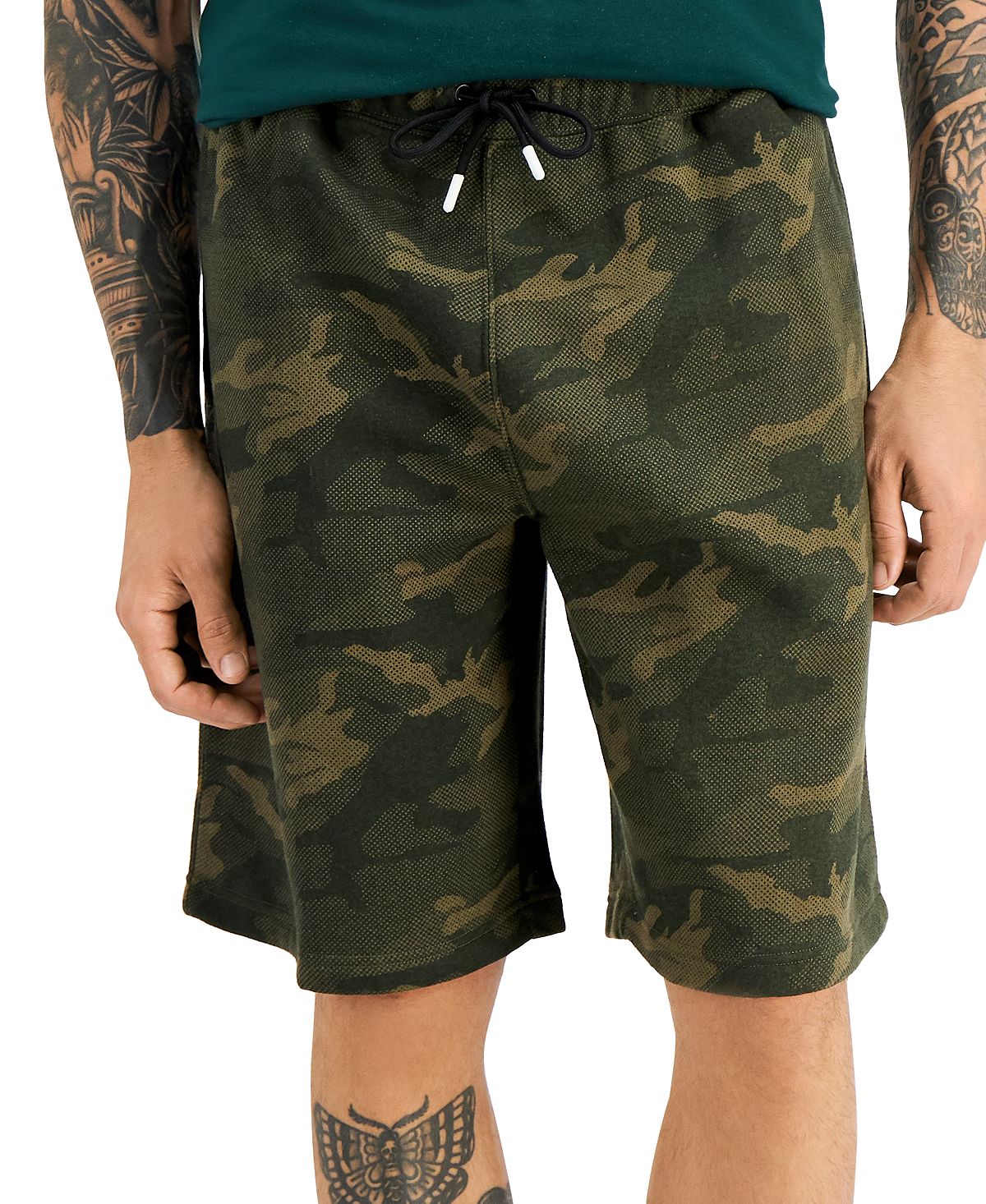 Russell Athletic Tie-dye Fleece Shorts Olive Dot
