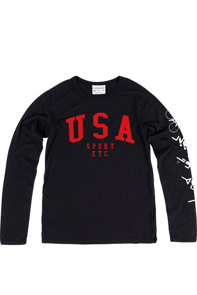 Rxmance Unisex Black USA Long Sleeve Tee