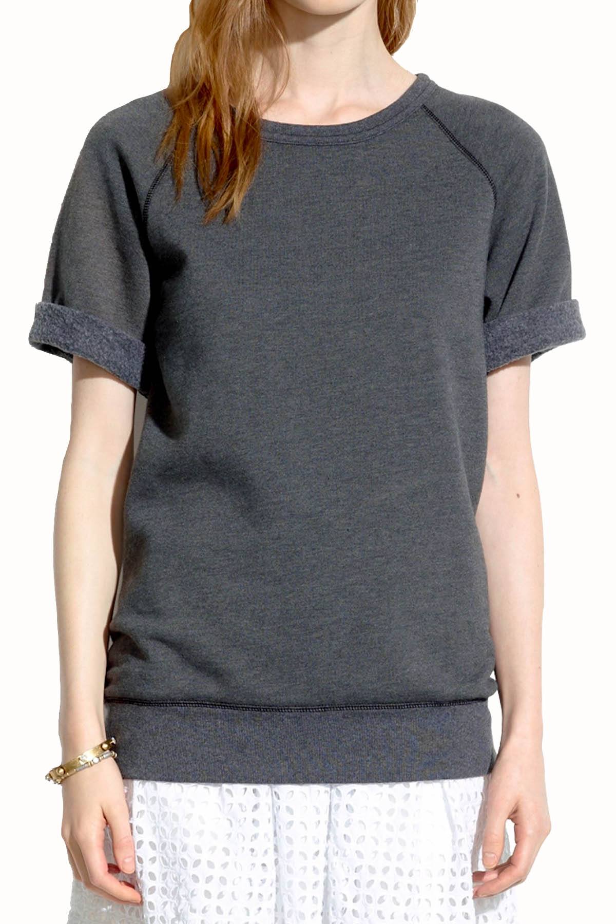 Rxmance Unisex Faded-Black Short-Sleeve Sweatshirt