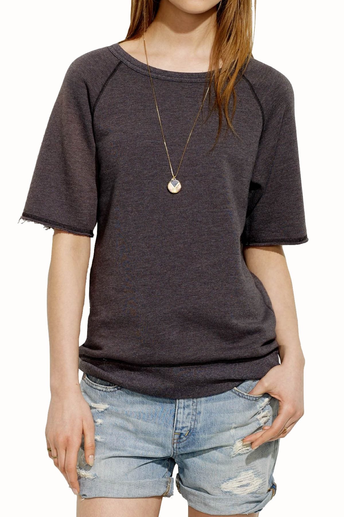Rxmance Unisex Faded-Black Short-Sleeve Sweatshirt