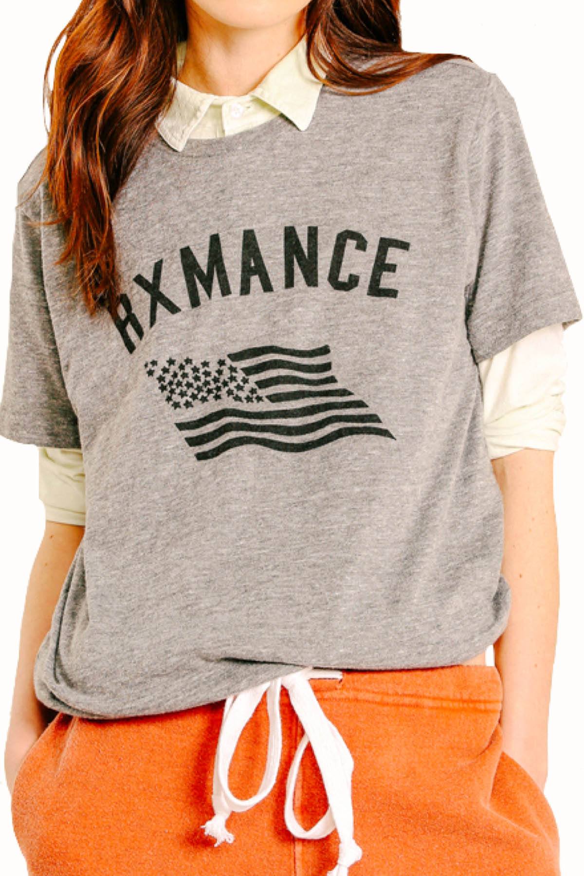 Rxmance Unisex Heather Grey 'Flowing Flag' Tee