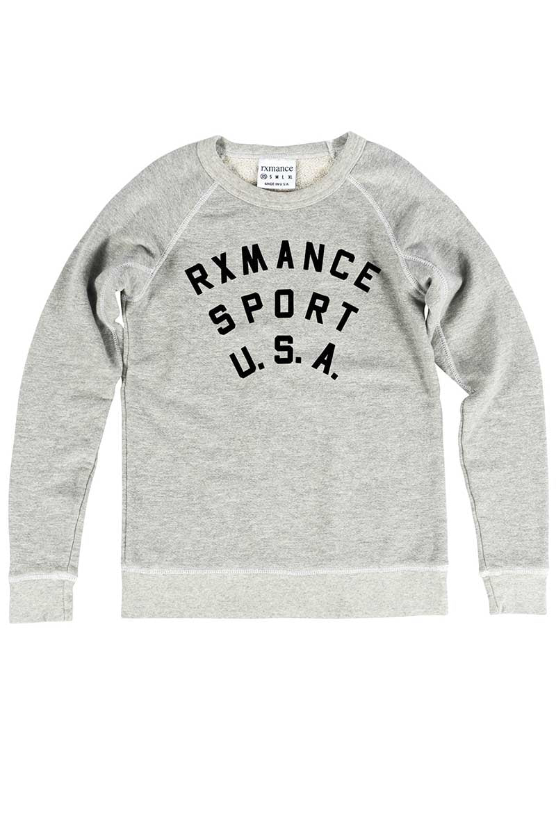 Rxmance Unisex Oatmeal Sport Crew Neck Sweatshirt