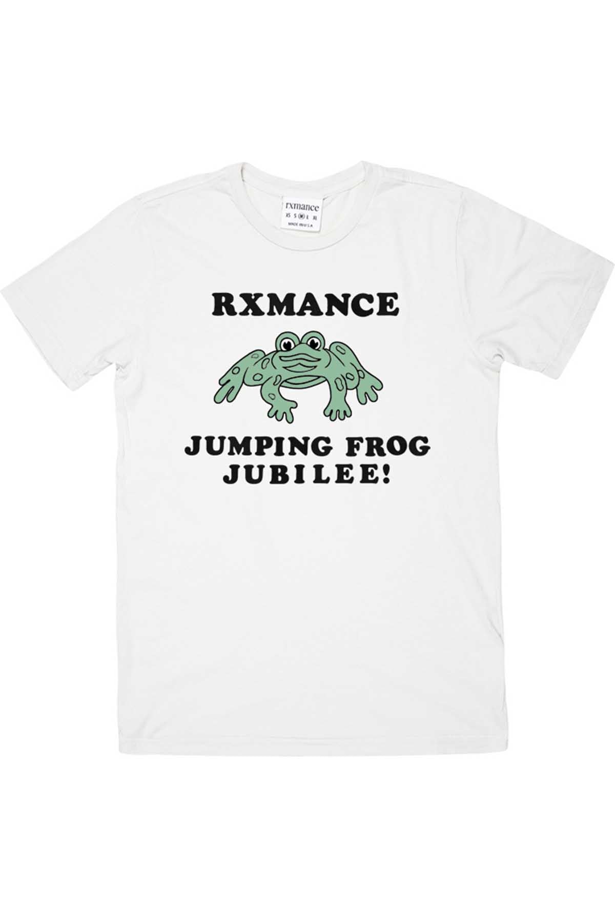 Rxmance Unisex White 'Jumping Frog' Tee