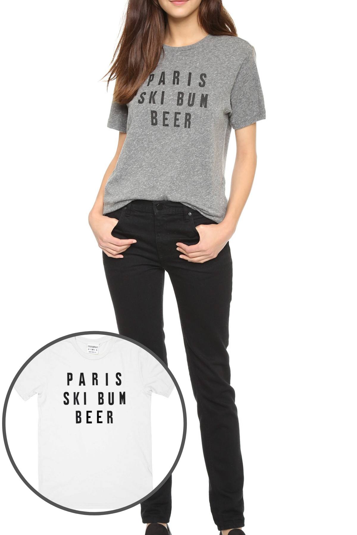 Rxmance Unisex White 'Ski Bum' Tee