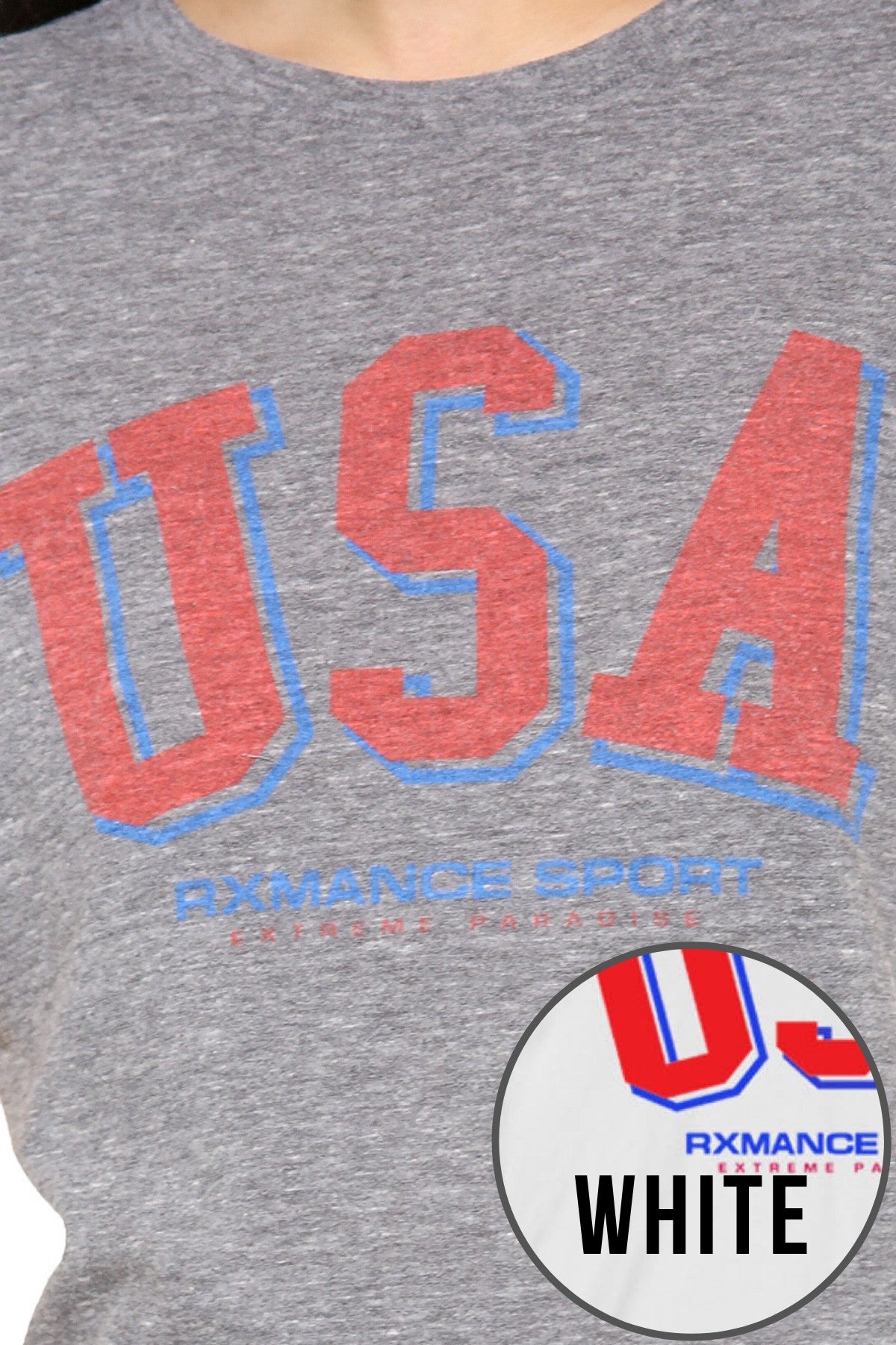 Rxmance Unisex White 'USA' Tee