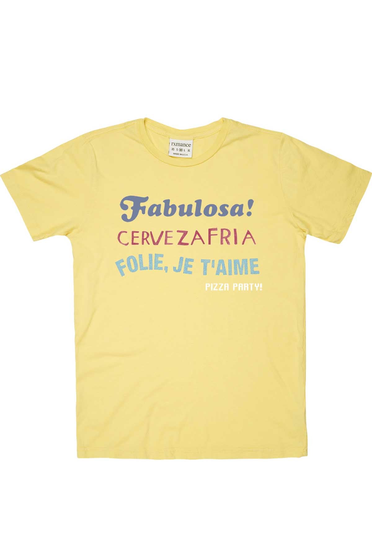 Rxmance Unisex Yellow 'Pizza Party' Tee