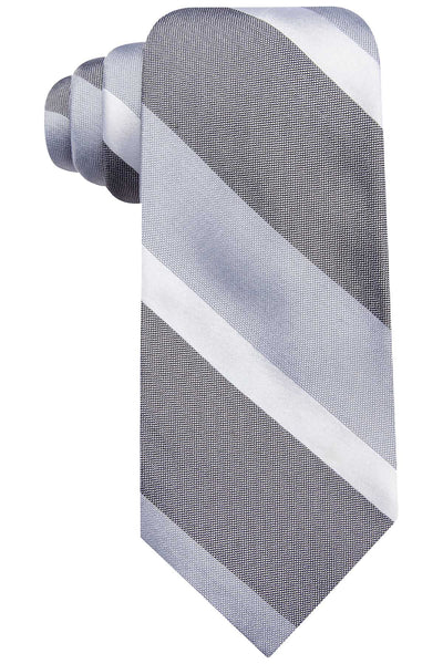 Ryan Seacrest Distinction Grey Florence Wide Stripe Slim Tie