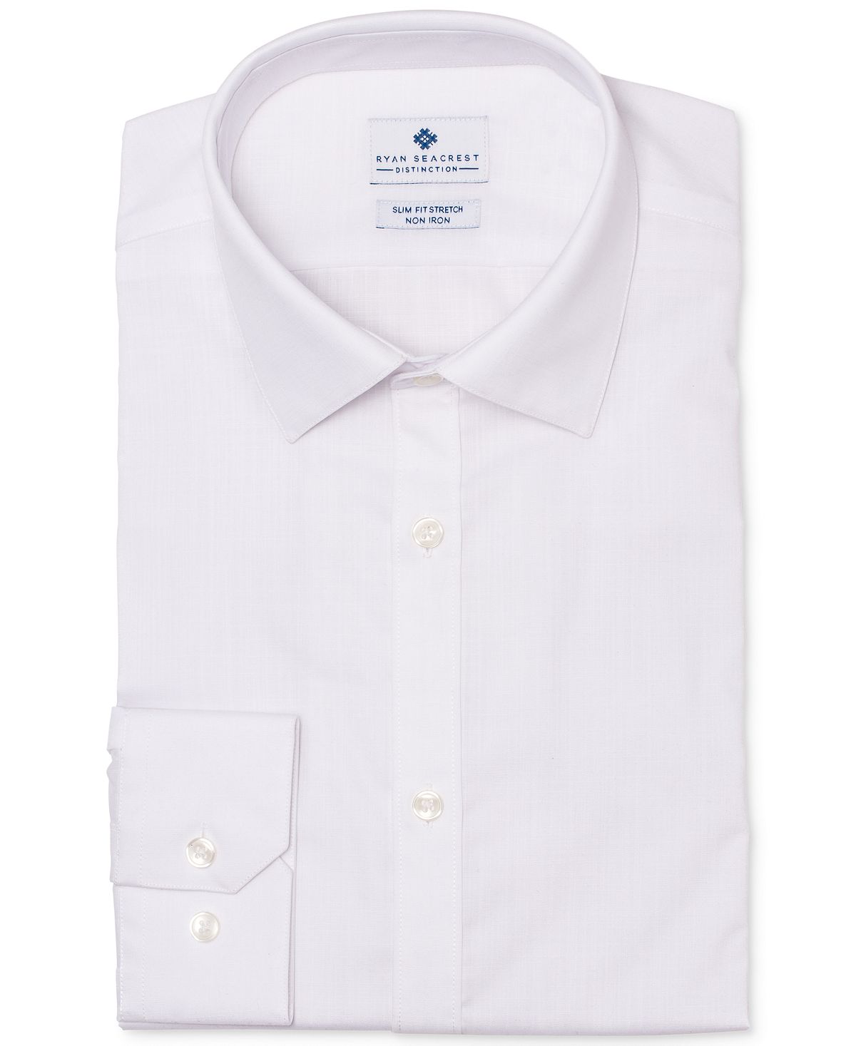 Ryan Seacrest Distinction Ultimate Slim-fit Non-iron Performance Stretch White Dress Shirt White