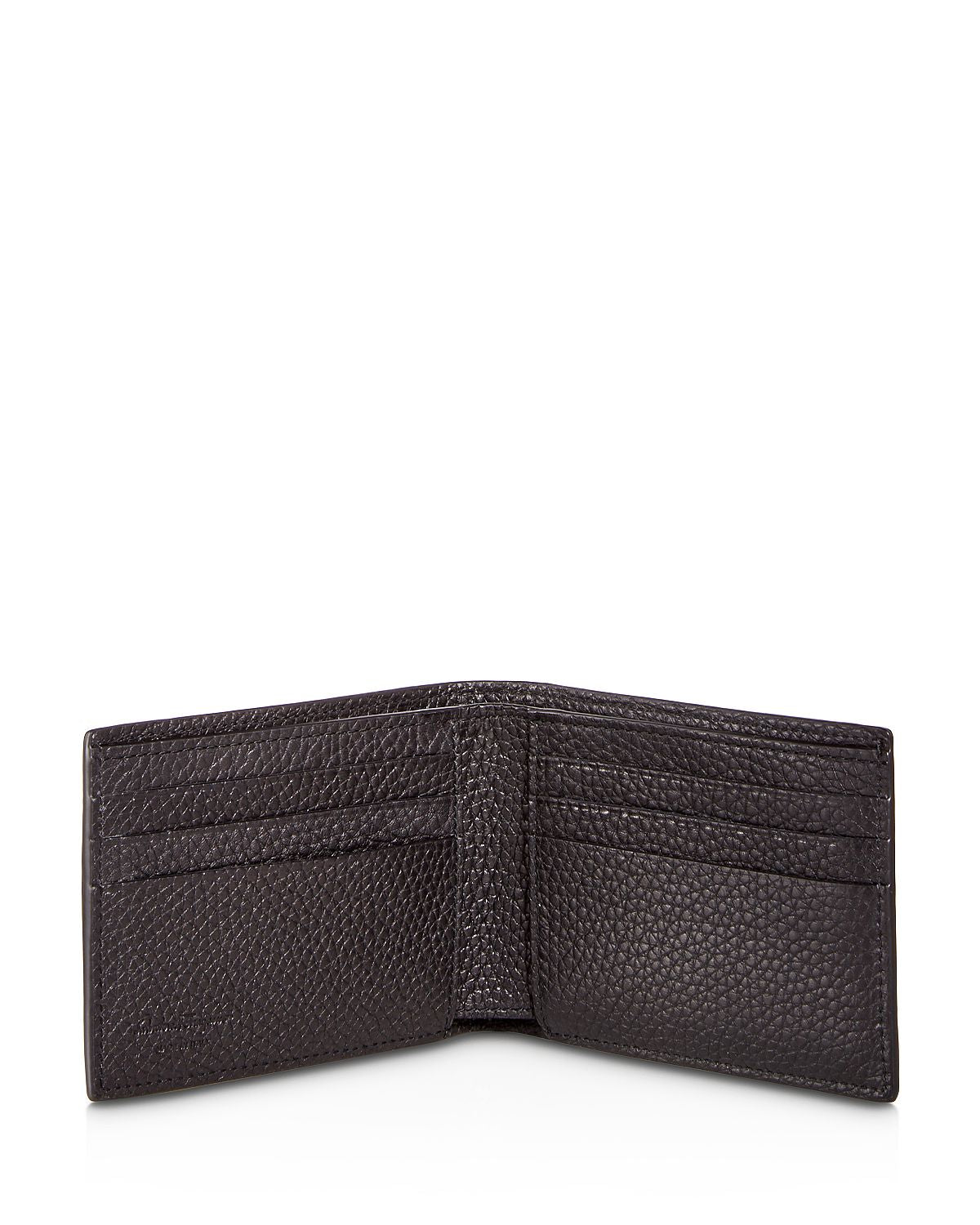 Salvatore Ferragamo Embossed Leather Bi-fold Wallet Black
