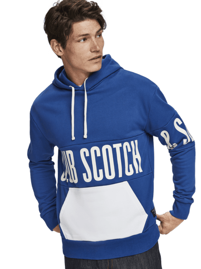 Scotch & Soda Colourblock Artwork Hoody Blue