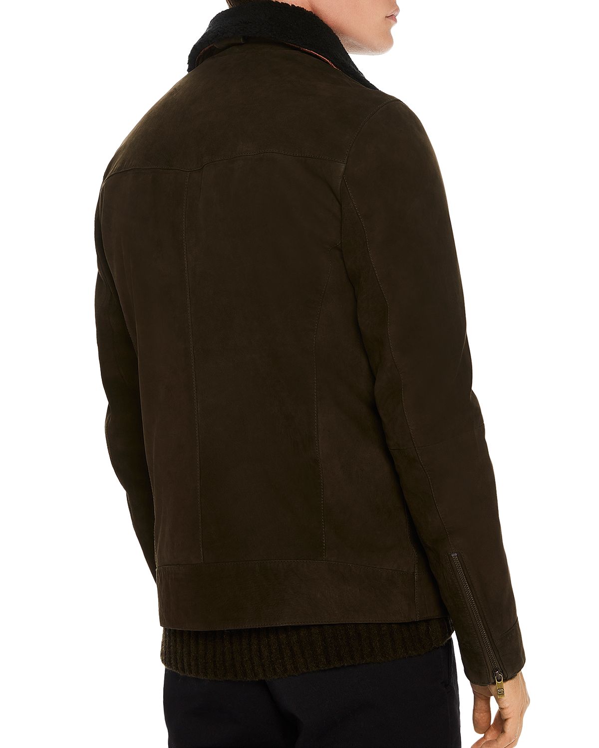Scotch & Soda Faux Shearling-trimmed Suede Military Jacket Military