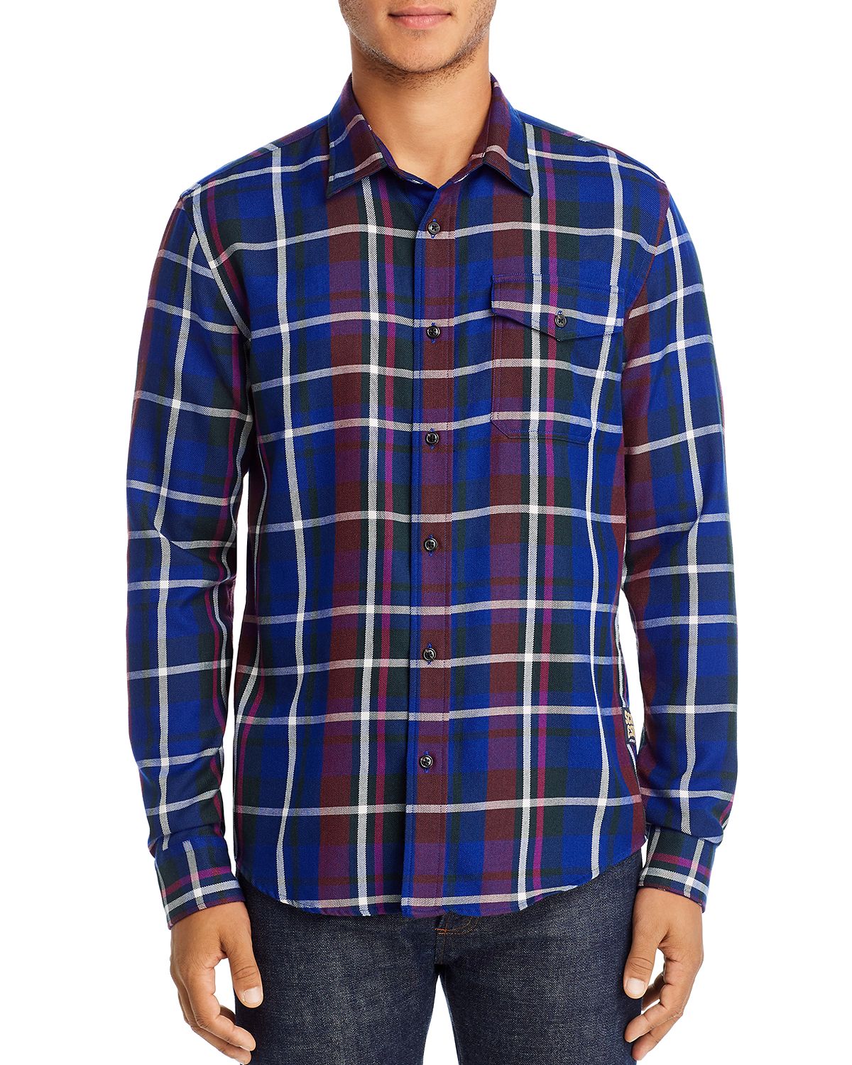 Scotch & Soda Flannel Regular Fit Plaid Shirt Combo C