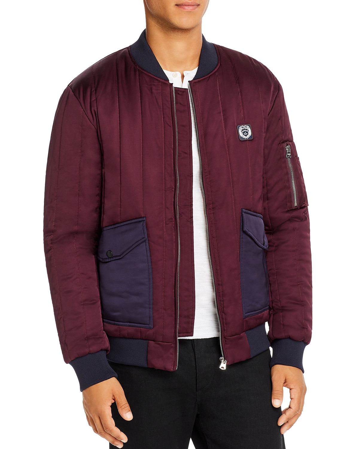 Scotch & Soda Slim Fit Satin Bomber Jacket Combo A