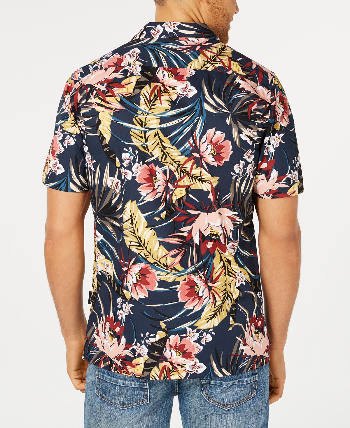 Sean John Floral Resort Shirt Night Sky