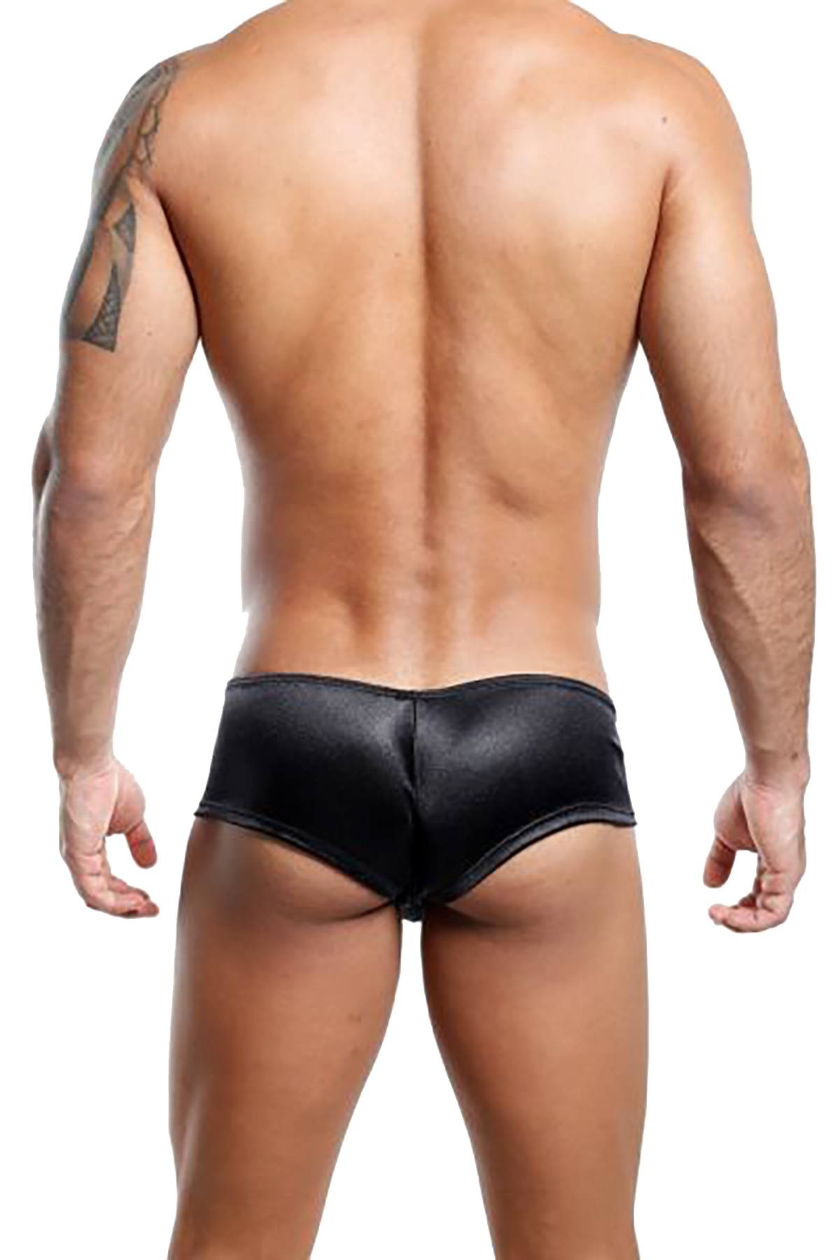 Secret Male Black Shiny Cheeky Square-Cut Bulge Brief
