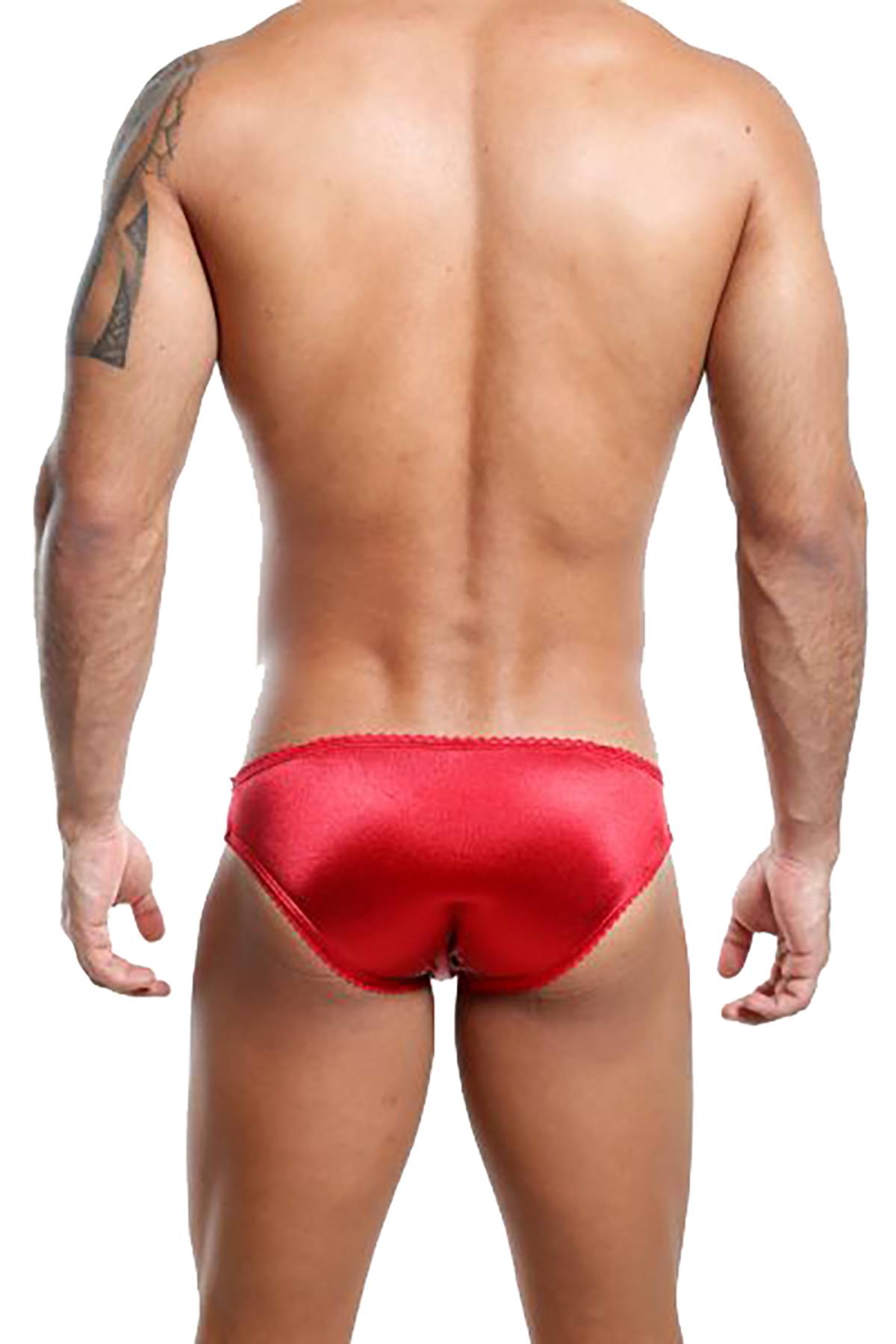 Secret Male Red Frilly-Trim Slip Brief
