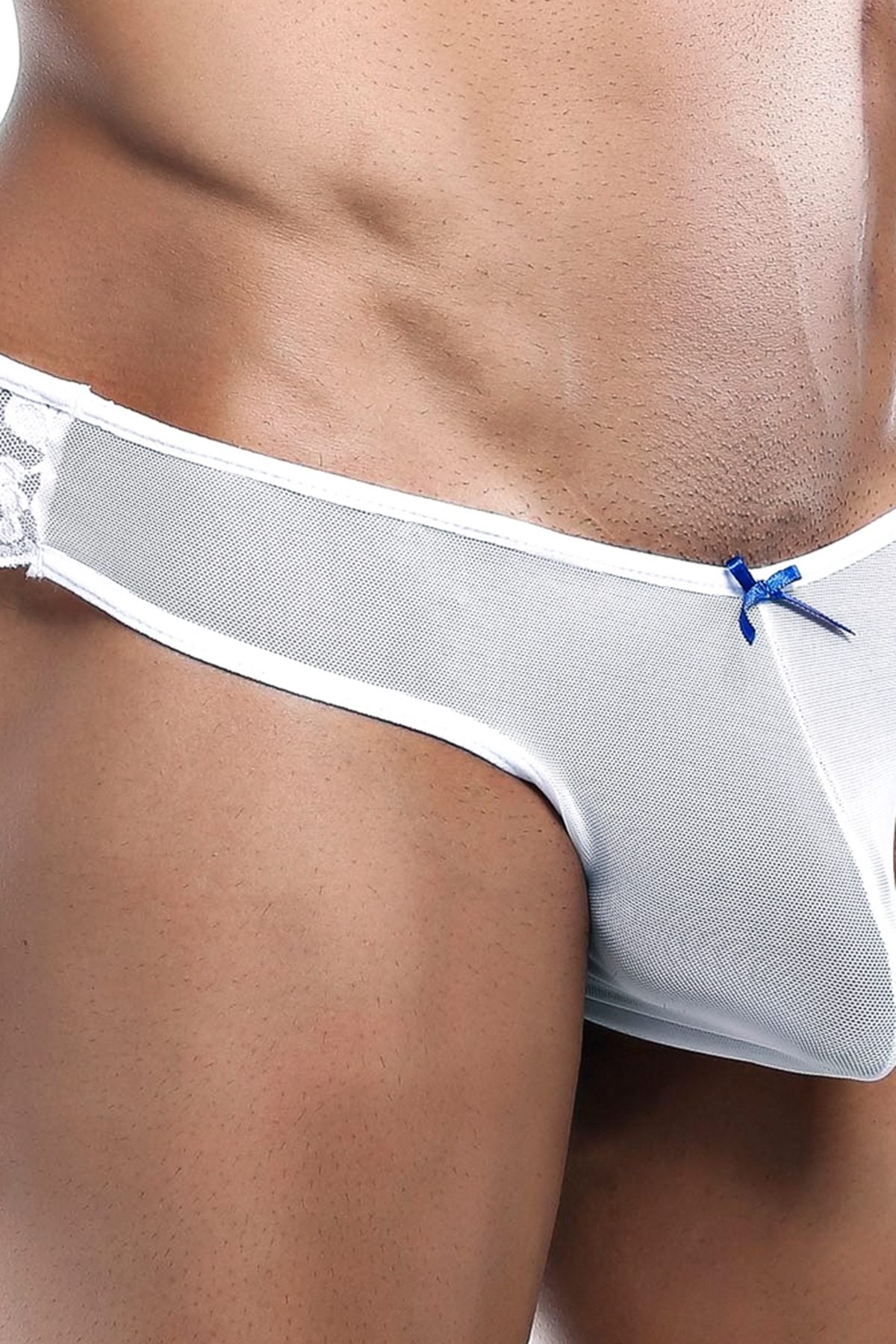 Secret Male White Lace-Back Cheeky Bikini Brief