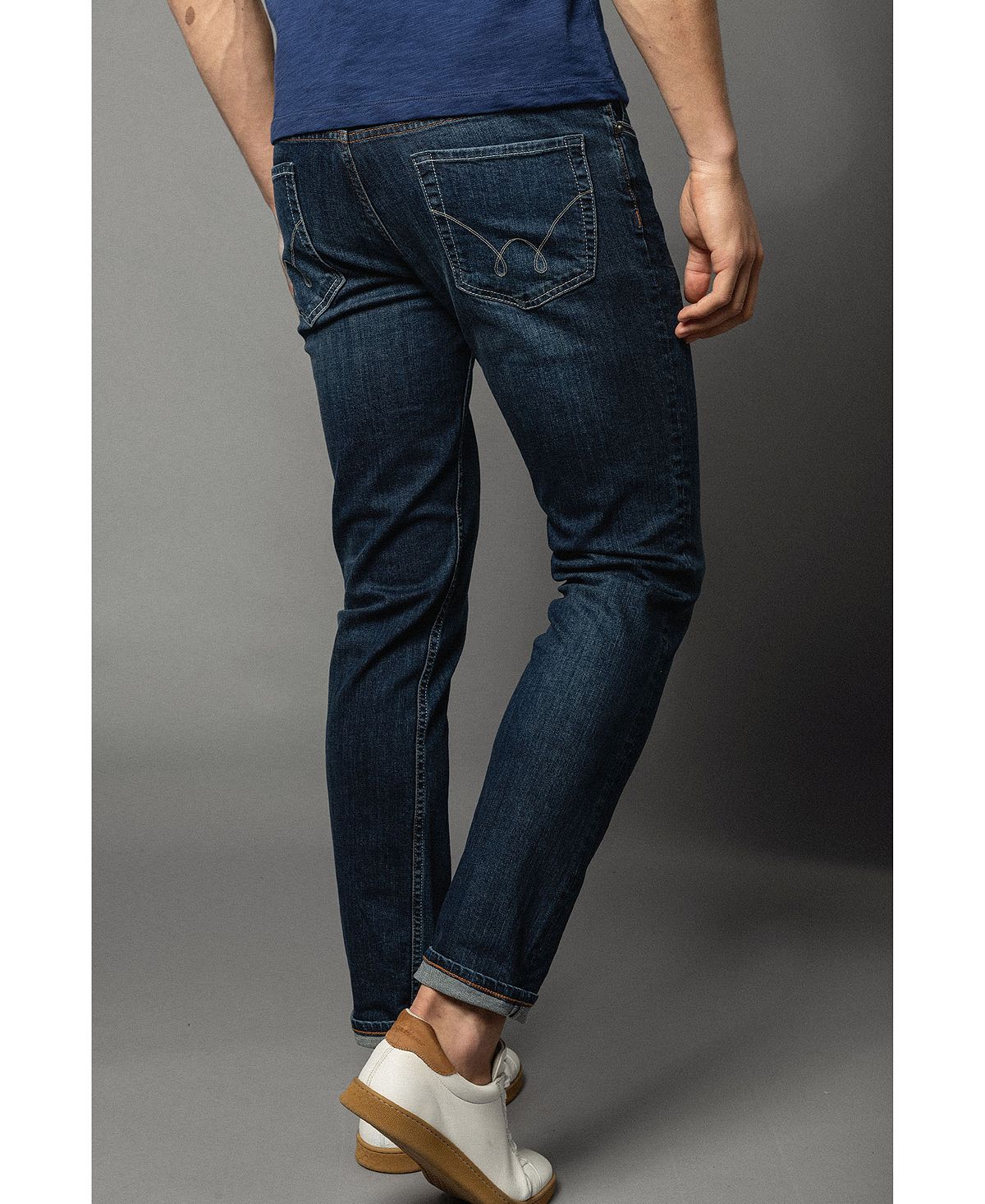 Serge Blanco 5 Pocket Stretch "525" Denim Jean Dark Blue
