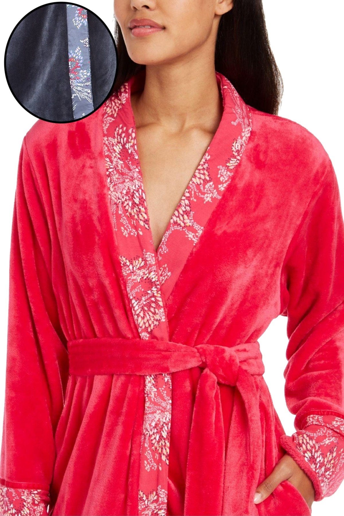Sesoire Grey French Fleece Long Wrap Robe