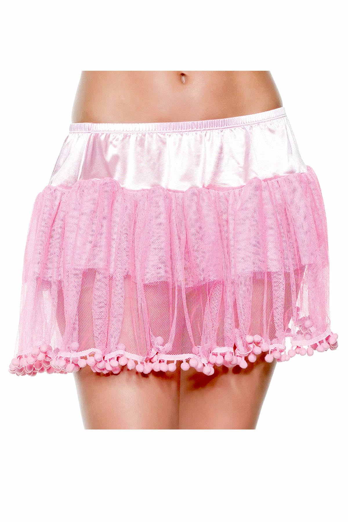 Seven 'Til Midnight Pink PomPom Petticoat Skirt
