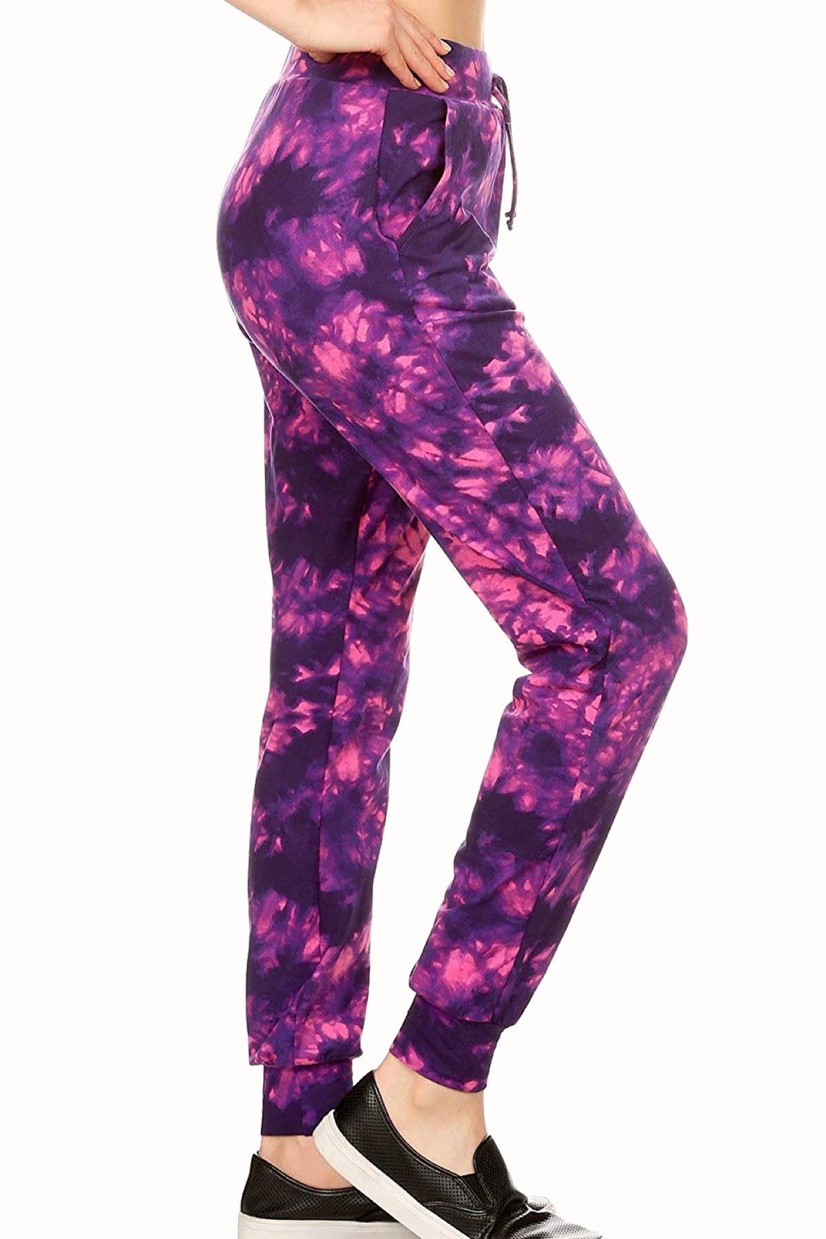 ShoSho Purple/Pink Tie-Dye Print Jogger