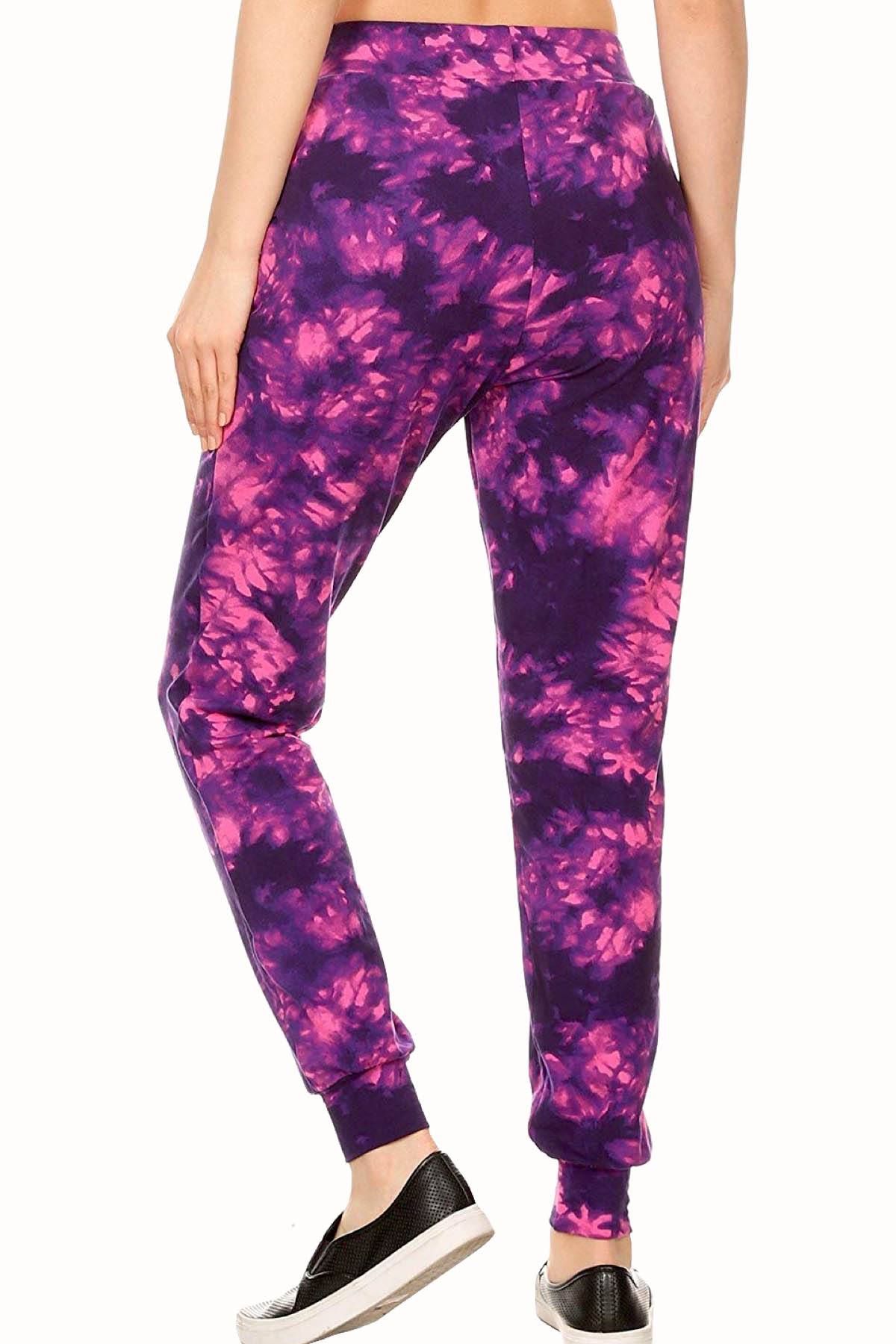 ShoSho Purple/Pink Tie-Dye Print Jogger