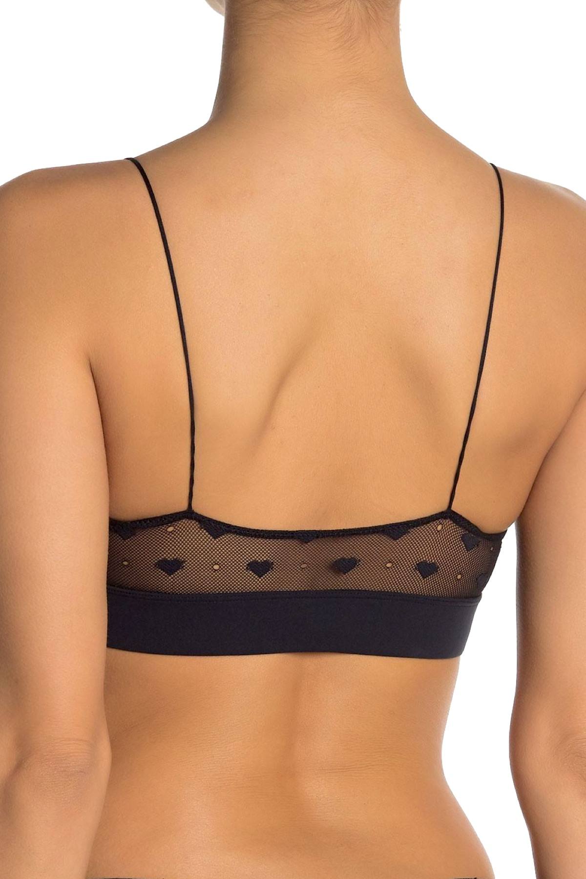 Skarlett Blue Black Sheer Heart Lace Bralette