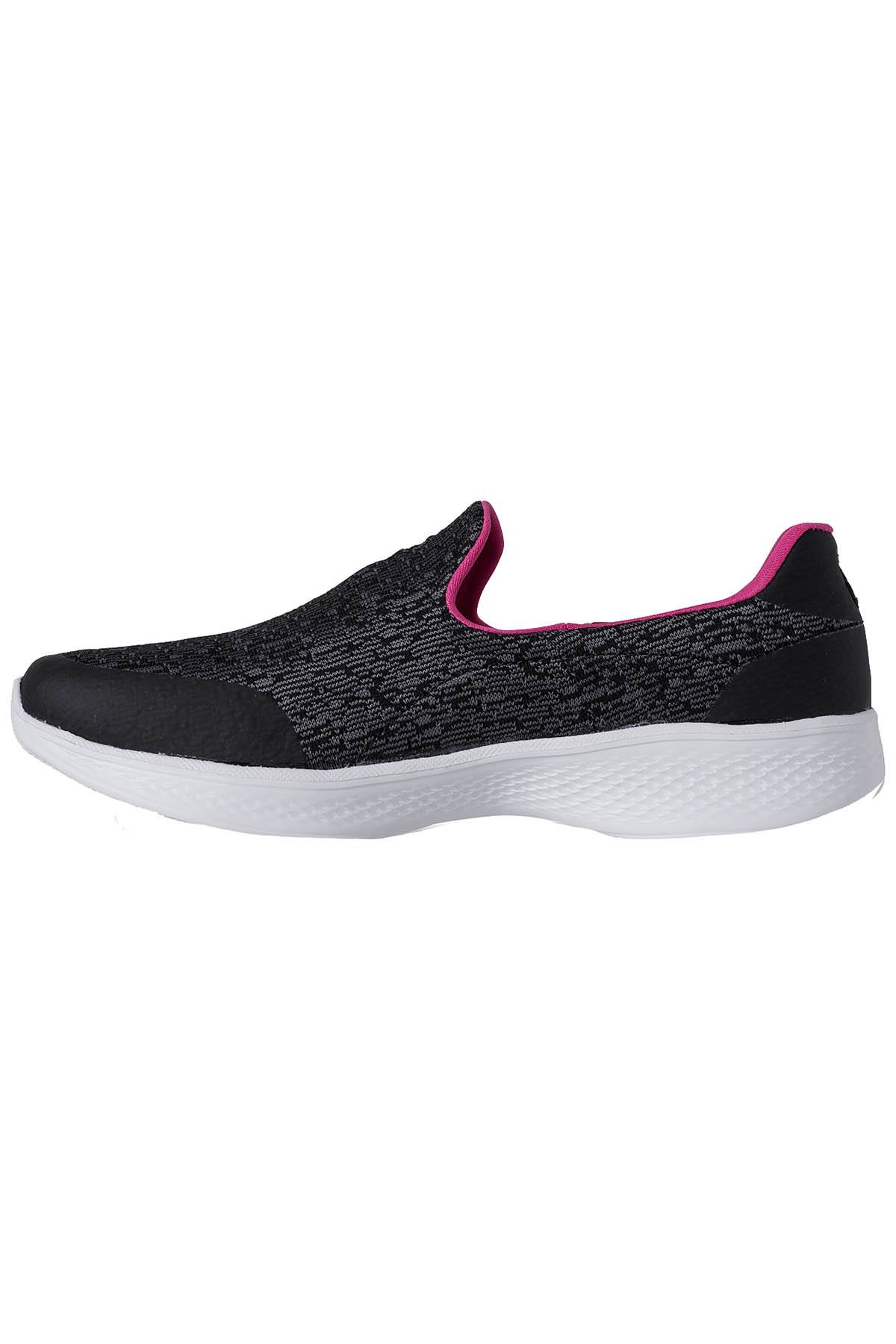 Sketchers Black/Hot-Pink Go-Walk-4-Exuberance