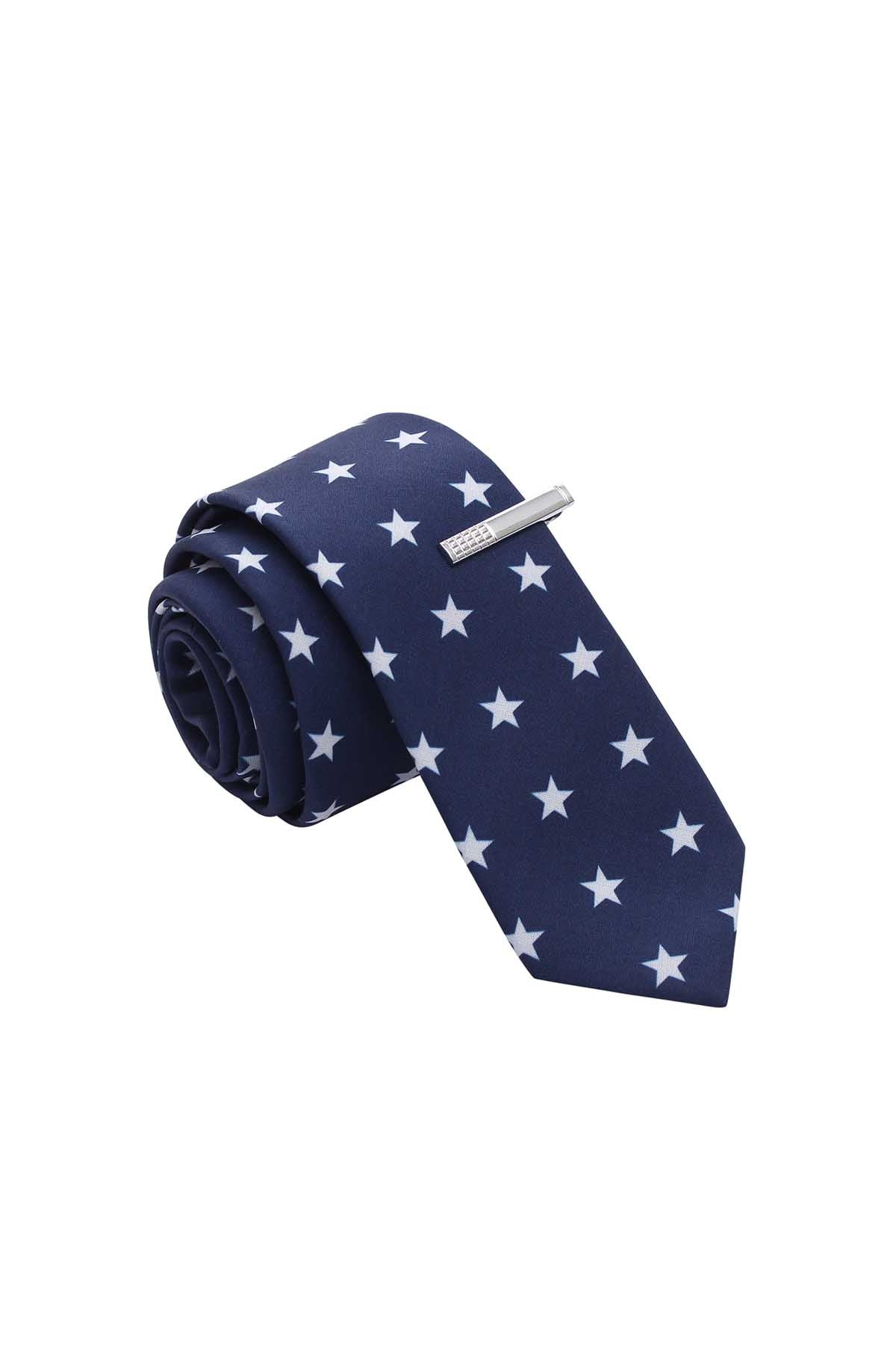 Skinny Tie Madness Navy-Blue Electric Rick Tie