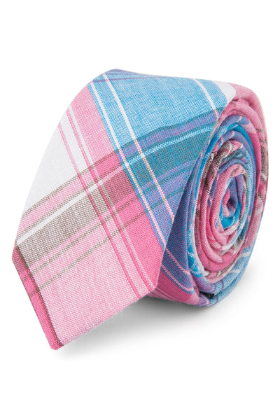 Skinny Tie Madness Pink & Blue Ledbetter Tie