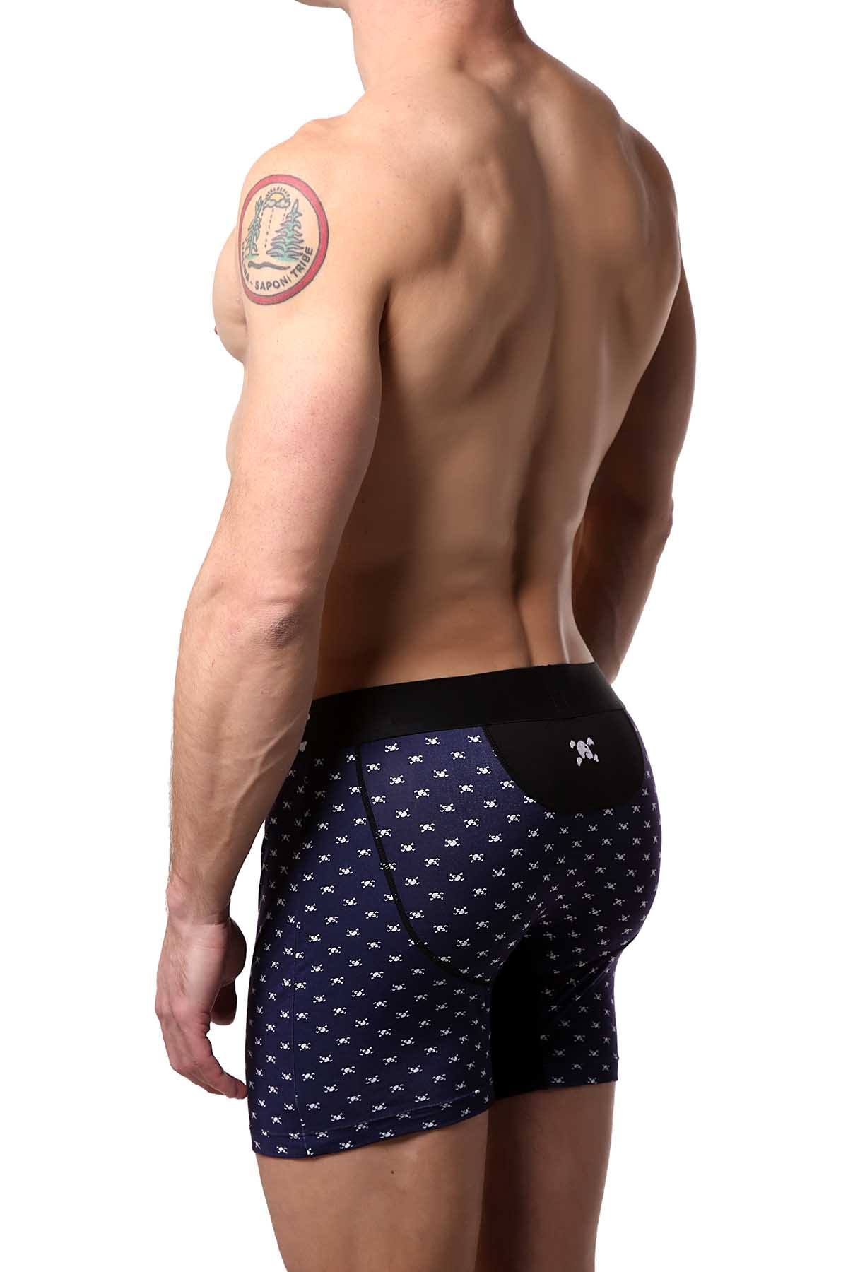 Skull & Bones Navy Tiny-Skull-Print Boxer Brief