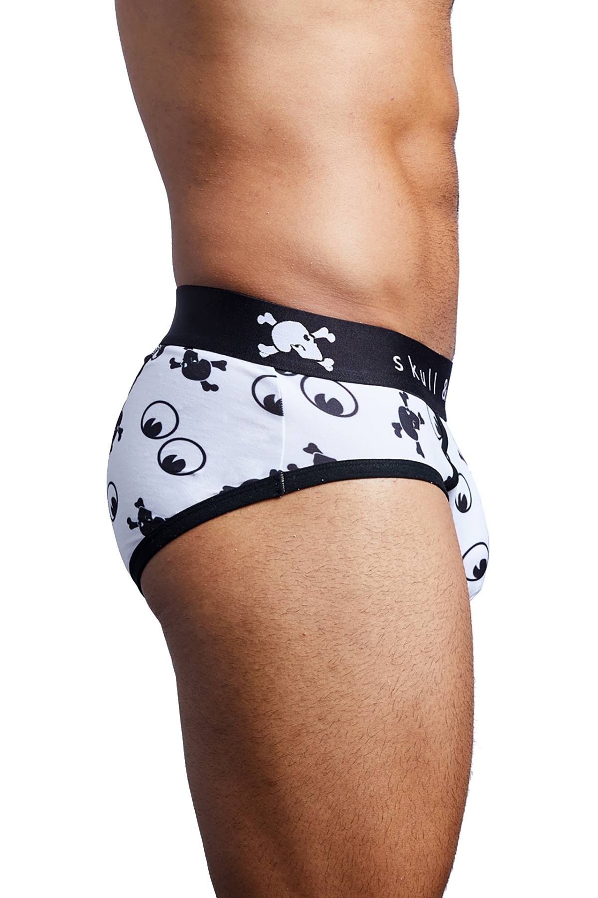Skull & Bones White Googly Eyes Brief