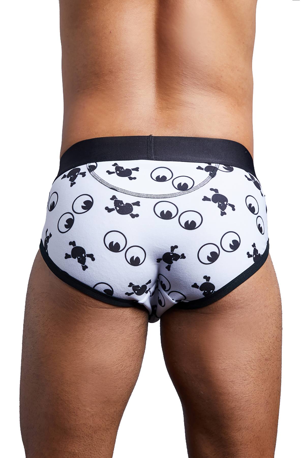 Skull & Bones White Googly Eyes Brief