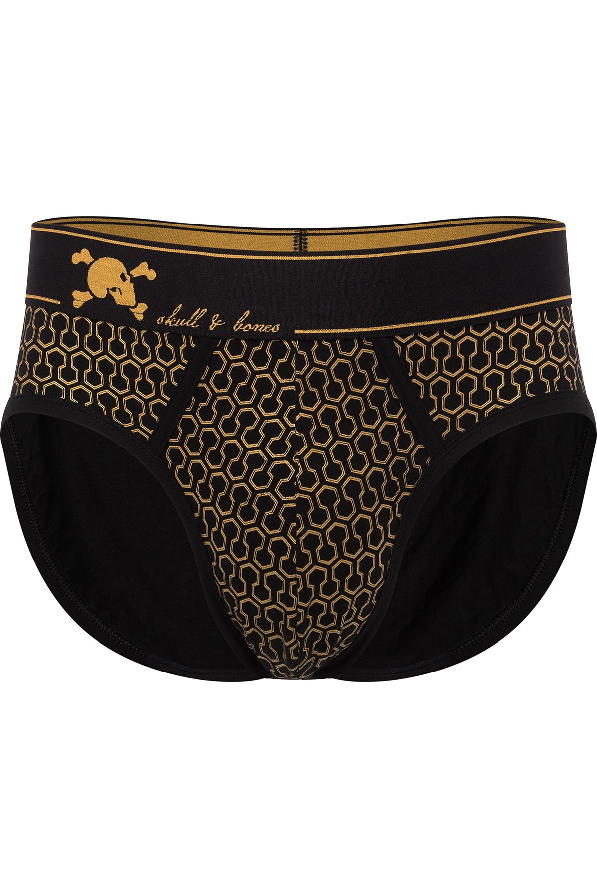 Skull and Bones Black Geo Print Brief