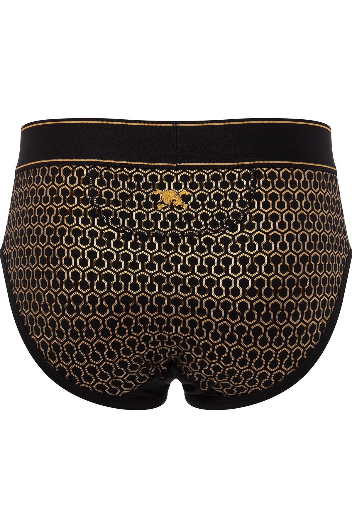 Skull and Bones Black Geo Print Brief