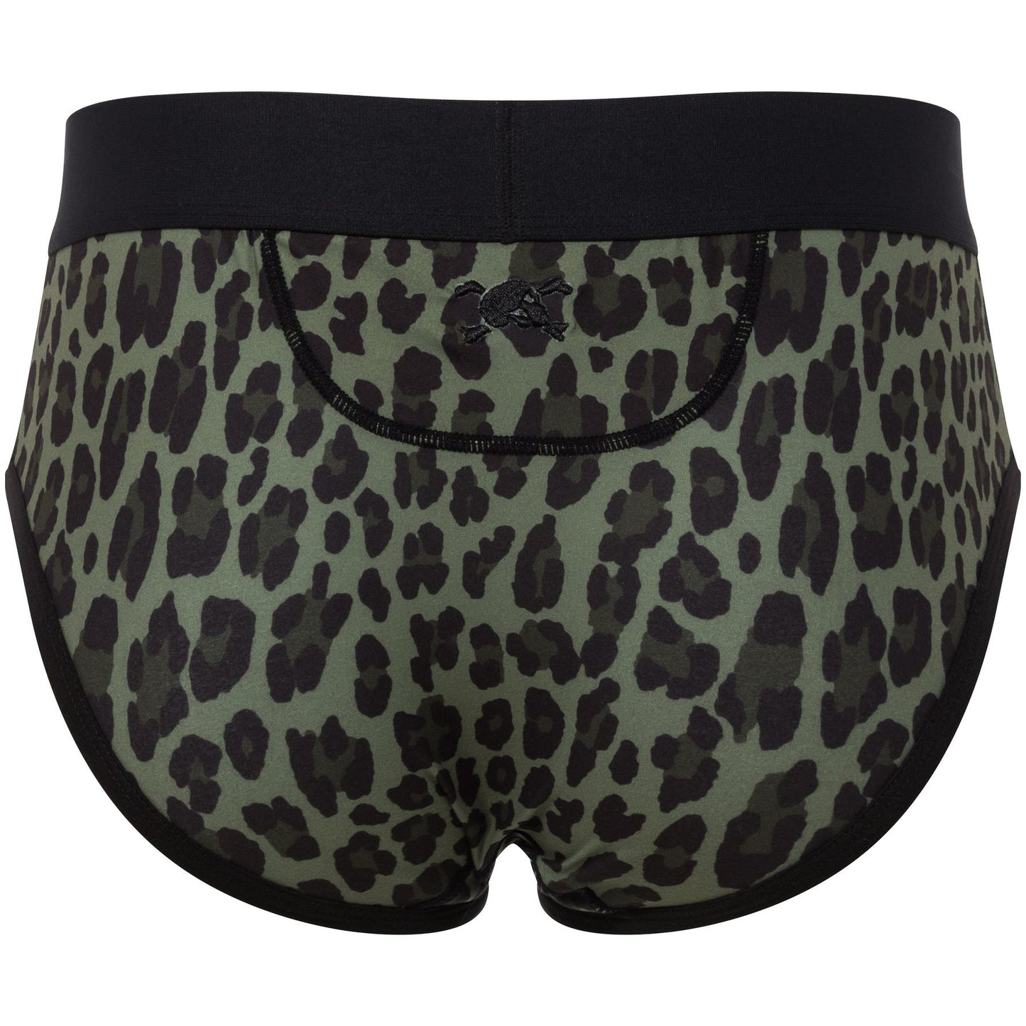 Skull and Bones Green Leopard Print Brief