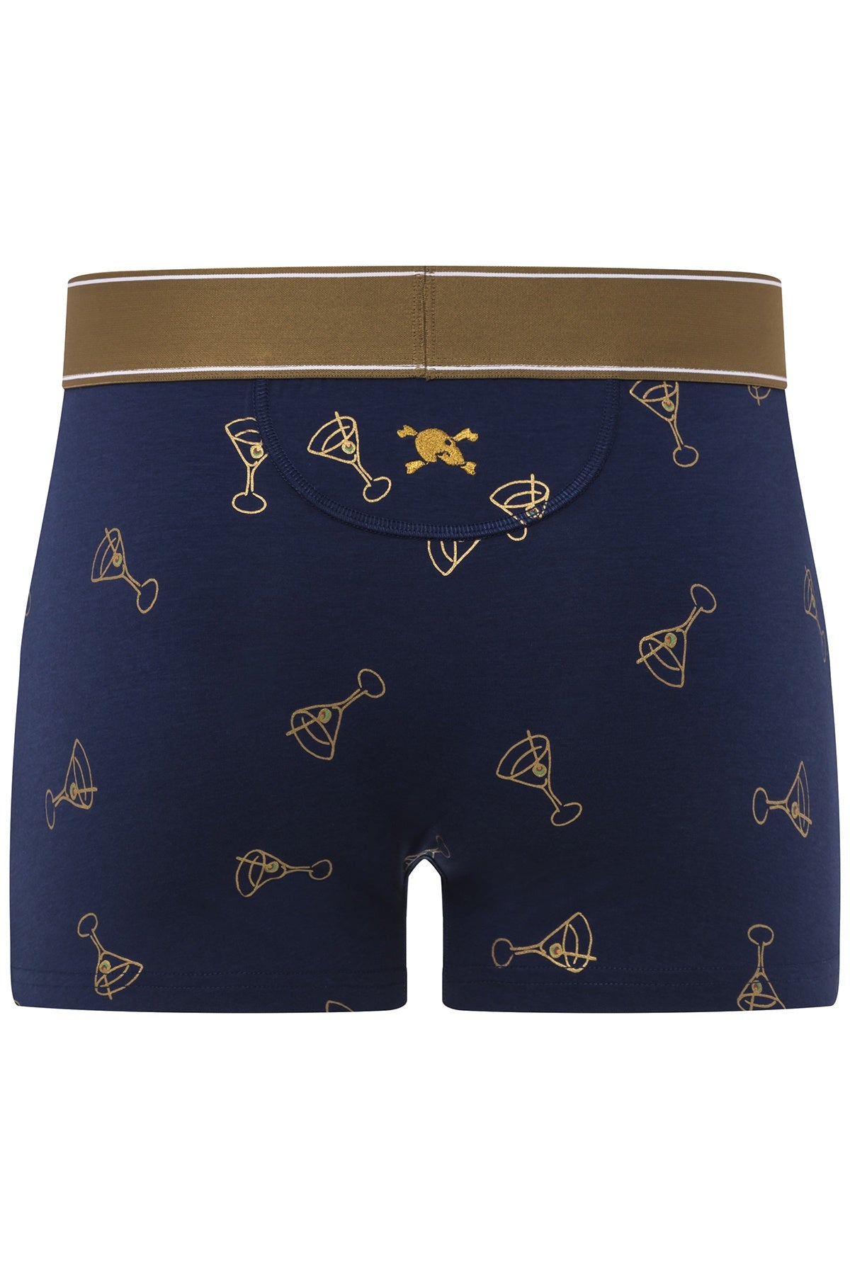 Skull and Bones Navy Martini Print Trunk