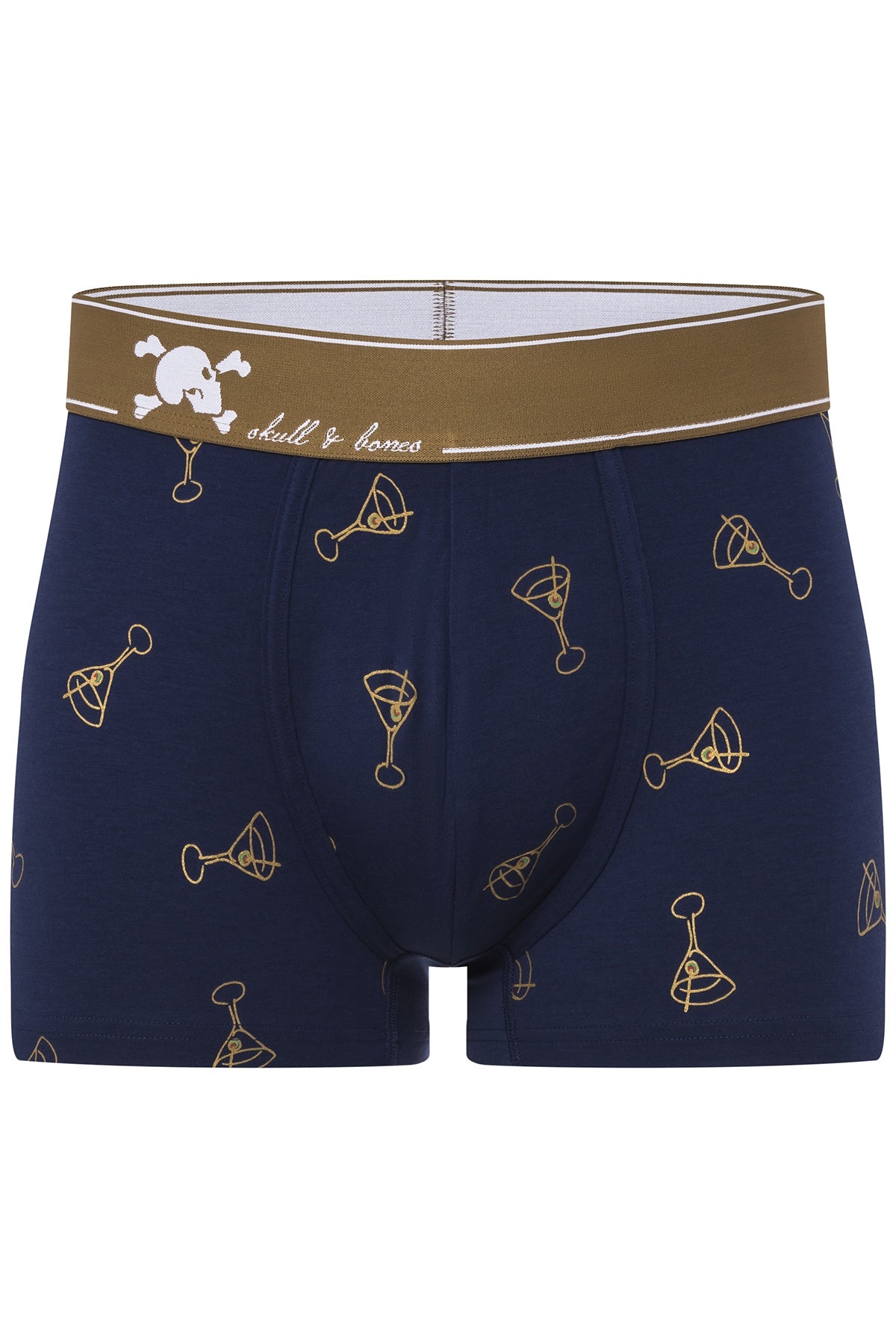Skull and Bones Navy Martini Print Trunk