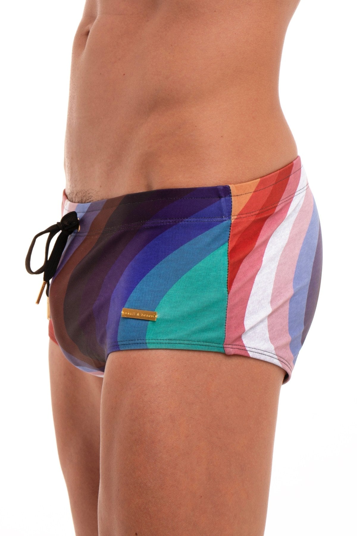 Skull and Bones Rainbow Heather Swim Trunk